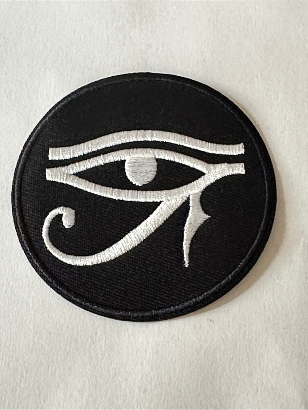Embroidered Eye of Horus Patch — Black and White